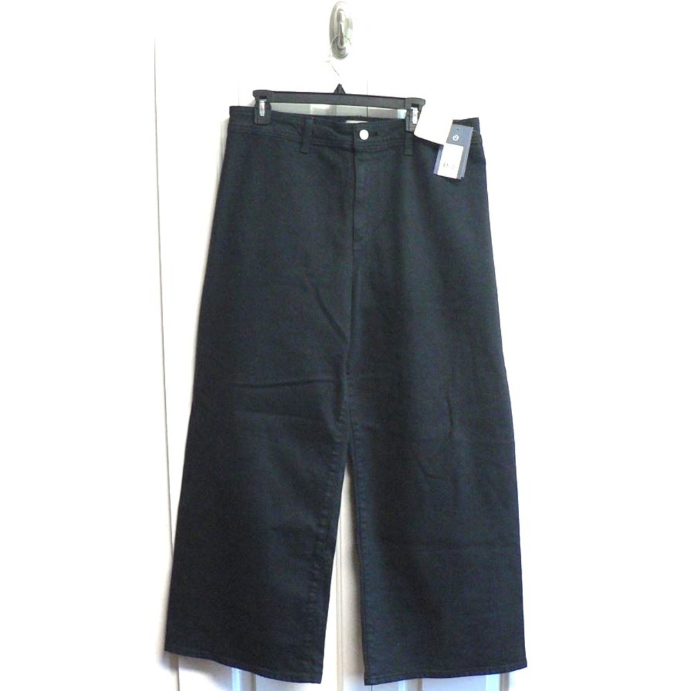 Universal Thread Women's High Rise Sailor Wide Leg Ankle Jeans in Black Size 14 - Picture 4 of 8